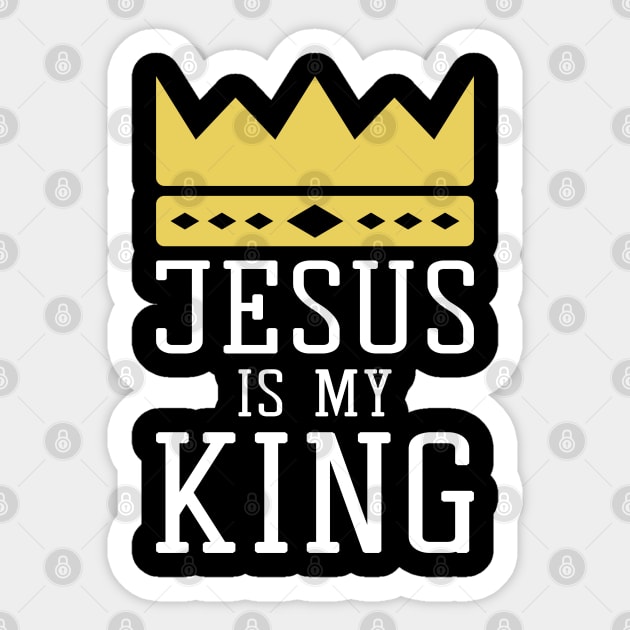 Jesus is my King Religious Sticker by mstory